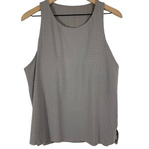 Fabletics Womens Pheobe Performance Tank Size Large 10-12 Mesh Overlay Gray